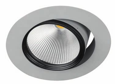 PRIDE Ankastre aygıtlar / Recessed luminaires Metal dış çerçeve ve alüminyum profil gövde Alüminyum enjeksiyon soğutucu Polimer iç çerçeve Dikey eksende 30 ve yatay eksende 175 yönlendirilebilir