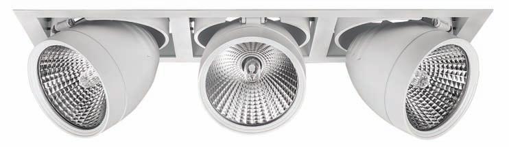 R-FLEX Ankastre aygıtlar / Recessed luminaires 15 30 36 45 60 Metal dış çerçeve Alüminyum enjeksiyon gövde Dikey eksende 90 ve yatay eksende 350 yönlendirilebilir 15-30 - 36-45 - 60 ışık açısı