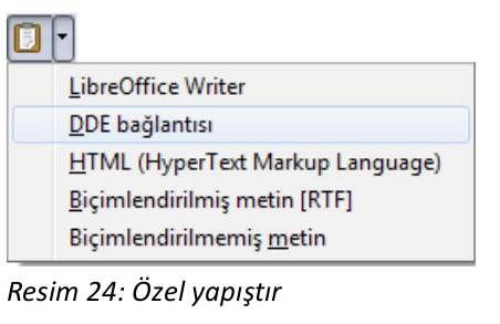 Kes-Kopyala-Yapıştır Taşıma ve kopyalama işlemlerinde yapıştır komutu yerine özel yapıştır (Ctrl+Shift+V)