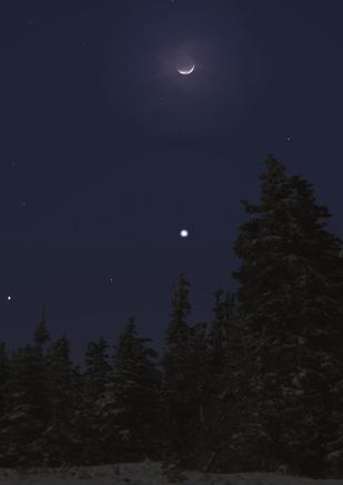 Şubat 2011 Gezegenler Merkür: Gökyüzünde giderek Güneş'e yaklaşan bu gezegen ayın ilk haftasına kadar sabahları gündoğumundan önce kısa sürelerle doğu ufku üzerinde görülebilir.