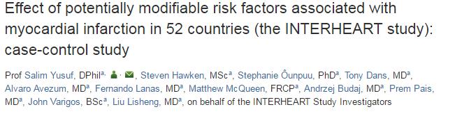 52 Ülkede gerçekleştirilen Mİ ile ilişkili risk faktörlerini saptayan