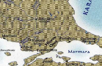 5 olduğunu bize gösterir14. Bunun dışında Edirne nin eski tarihine ait daha fazla bilgi yoktur. Fakat Yunan toplumu olan Akaların (Ahay) M.Ö.
