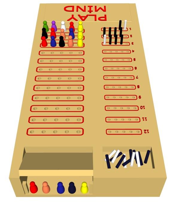 Uygulama-1-3 teki örnekte birinci oyuncu bir beyaz, bir siyah çubuk koymuş.