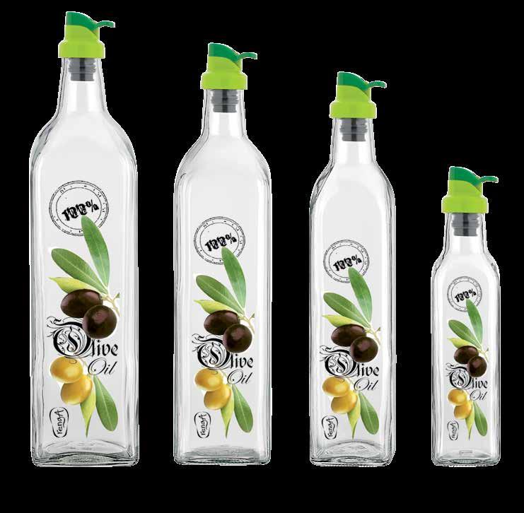 Yağlıklar ve Sirkelikler / oil&vinegar bottles Olive 151390 1000 cc Desenli Yağlık / Decorated Oil Bottle
