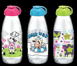 Cam Süt Şişesi / Decorated Glass Milk Bottle