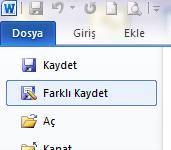 11 2007 ve üsü versiyonlarında Word *.docx uzantısı alır. Bu uzantı 2007,2010,2013 versiyonlarında açılır. Ancak 2003 ve daha eski versiyonlarında açılmayabilir.