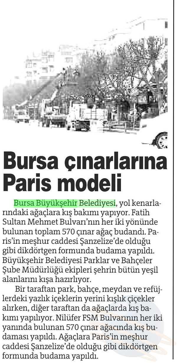BURSA ÇINARLARINA PARIS MODELI Yayın Adı : Bursa'da