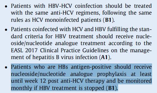 EASL Recommendations on Treatment of Hepatitis C 2018 HBsAg pozitif hastalar