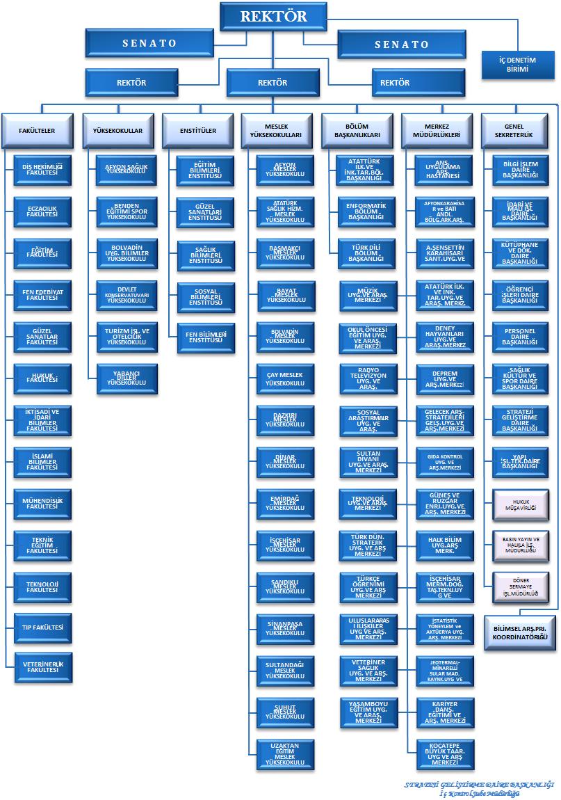 Şekil 1 : Üniversitenin Organizasyon Şeması