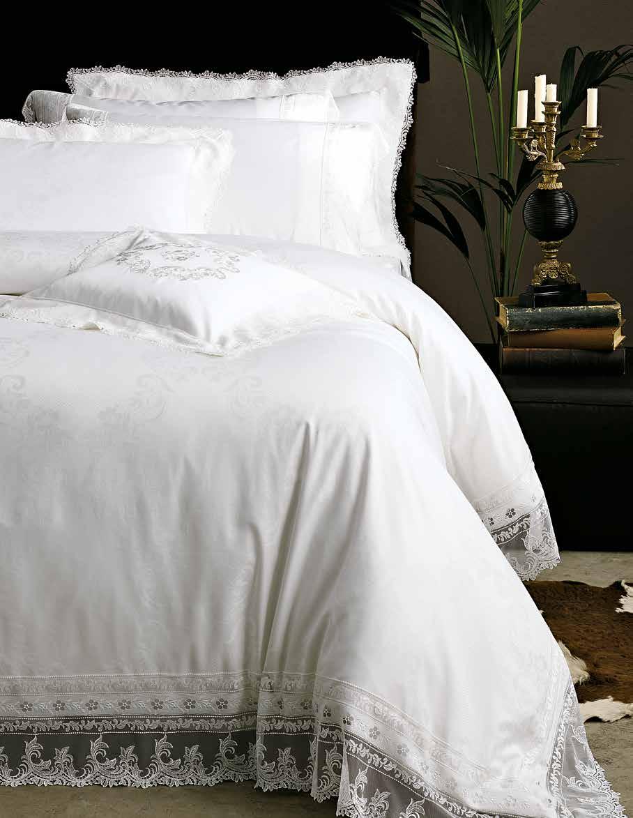 Farrah Bed Linen Plain Dyed Jacquard, 100% Cotton 310 TC Colour: Ecru Duvet Cover, Standard / Volant Pillowcase, Flat / Fitted / Top