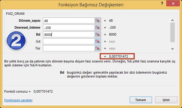 FAİZ ORANI Bir yıllık borç yada yatırım için dönem başına düşen faiz oranını verir.