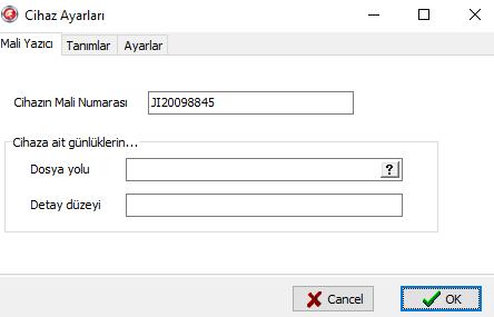 Cihaz Ayarları >> Cihaz Ayarları Bu kısımda kullanacağımız tek alan cihazın seri numarasını girdiğimiz alandır. Cihazın seri numarasını girdikten sonra bu alandan okey diyerek çıkıyoruz.