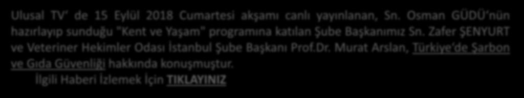 ULUSAL KANAL - TÜRKİYE`DE ŞARBON VE YAŞANANLAR / ŞUBE BAŞKANIMIZ ZAFER ŞENYURT CANLI YAYIN Ulusal TV de 15