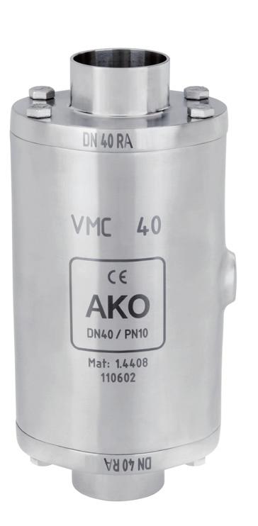 Pnömatik pinç vanasi - Kaynak uçları (RA) Air operated Pinch Valve - Weld-on ends (RA) 0-50 65-00 DIN EN ISO 228 "" Kaynak uçları göre ASTM A554 Weld-on ends according to ASTM A554 Paslanmaz çelik.