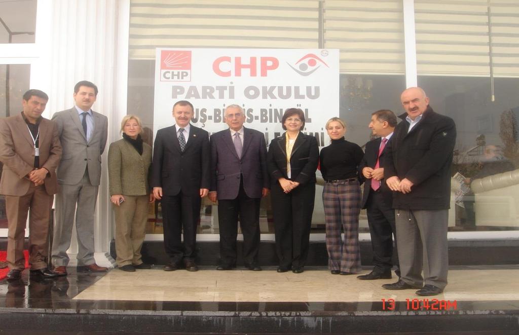 CHP PARTİ OKULU NA YÖNELİK ÇALIŞMALAR. 1. CHP Parti Okulun da Ahmet İnam ın İletişim konulu seminerine katıldı. 2.