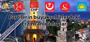 12 Haziran'da yapılacak olan milletvekiliği genel seçimlerinde partiler, büyük şehirlerde 12 Erzincanlıyı aday gösterdiler. 1 Erzincanlı ise bağımsız aday oldu.