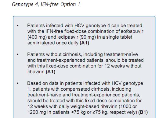 EASL 2015 / Genotip 4 Genotip 4 interferonsuz tedavi seçeneği 1 Genotip 4 olguların tedavisinde günde bir doz, tek tablet