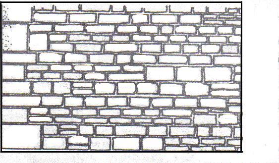 İnce yönü taş duvarların örülmesinde bulunması gereken teknik kurallar: Aynı sıraya mümkün olduğunca eşit yükseklikteki taşlar konmalıdır. Görünüş düzleminde düşey derzler birbirinden şaşırtılmalıdır.