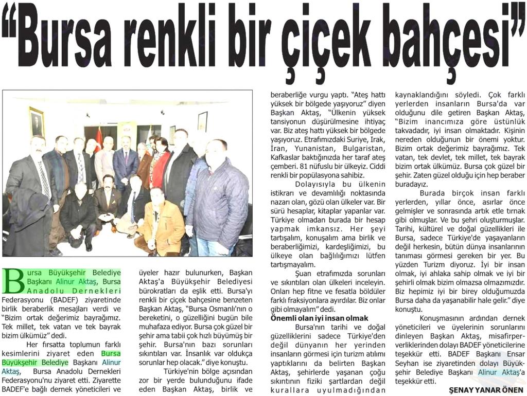 BURSA RENKLI BIR ÇIÇEK BAHÇESI Yayın Adı : Karacabey