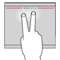 İki parmakla dokunma Bir kısayol menüsünü açmak için iki parmağınızla izleme panelinin