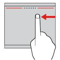 Sağ kenardan itme Düğmeleri görüntülemek için parmağınızı izleme panelinin sağ