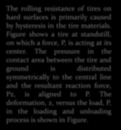 Yuvarlanma Direnci The rolling resistance of tires on hard surfaces is primarily caused by hysteresis in the tire materials.