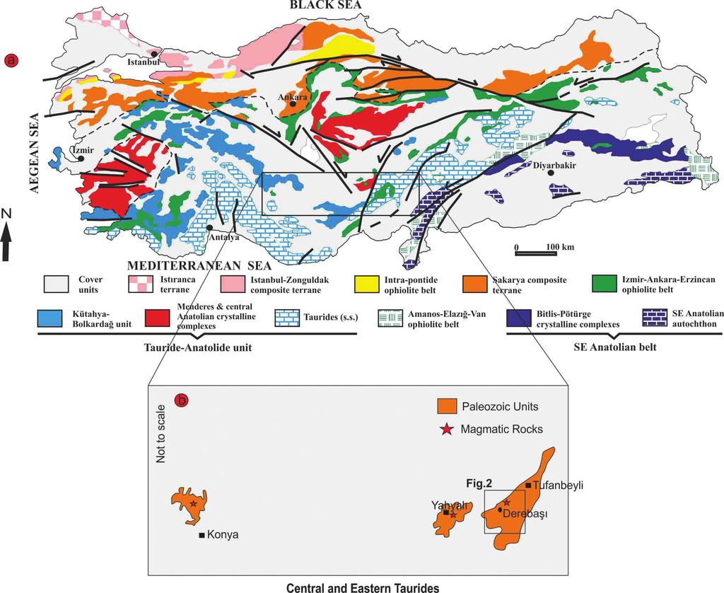 The new findings on the Late Devonian volcanism in the Eastern Taurides (Develi, Kayseri): Preliminary data Figure 1.