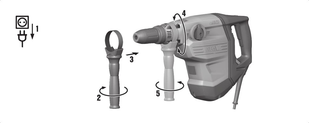 Yan tutamağı monte ediniz. 5.2 Ek aletin takılması/sökülmesi Uyarı Uygun olmayan bir gres kullanılması, alette hasarlara neden olabilir. Sadece Hilti marka orijinal gres kullanınız.