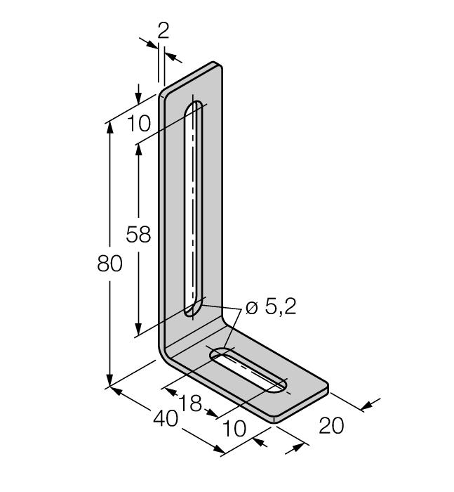 per bag M4-Q25L 6901048 Mounting bracket for linear position sensor Q25L; material Stainless steel; 2