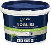 NOGLISS Karo Halılar İçin Akrilik Esaslı Yapıştırıcı Bostik Nogliss, çıkarılabilir halı karolarına (zift veya PVC sırt destekli tekstil, PVC sırt destekli vinil) ve keçe desteğine sahip monte edilmiş