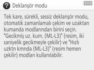 görüntüleniyorsa W (Q) düğmesine basarak yardım görüntülenebilir.