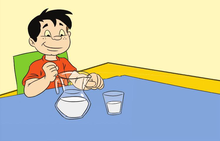 Süt; sürahi ve bardağın içinde neden farklı şekilde duruyor acaba? Sıvıların belirli bir şekilleri yoktur.