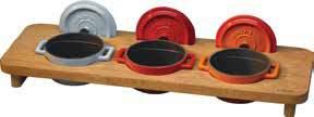 11 WOODEN PLATTER and STANDS FOR MINI S AHŞAP ALTLIK ve MİNİ TENCERE STANDI LV AS 101 BE w: 19 cm l: 55 cm h: 7 cm - - 1,08 kg