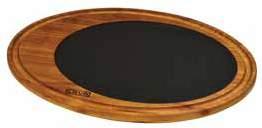 ) LV AS 163 IR 20 x 30 cm 1-2 1,51 kg Description: Wooden Service Platter, Oval, with Cast Iron Service Plate. Material / Finishing: Iroko / Natural Color. Material Thickness: 2,5 cm.
