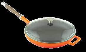 29 FRYING PANS KIZARTMA TAVALARI LV Y TV 24 K3 w: 25 cm l: 54,5 cm h:10,5 cm 1,32 lt 4 3,54 kg Description: Frying Pan, c/w wooden handles & Glass lid. Diameter (Ø)24 cm.