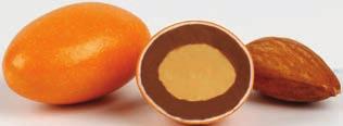 koli/box (1kg x 4 folyo/foils) 070-205 Turuncu Renkli Badem Draje (Sütlü) Orange Almond Dragee (Milk) Ambalaj / Packaging: 5