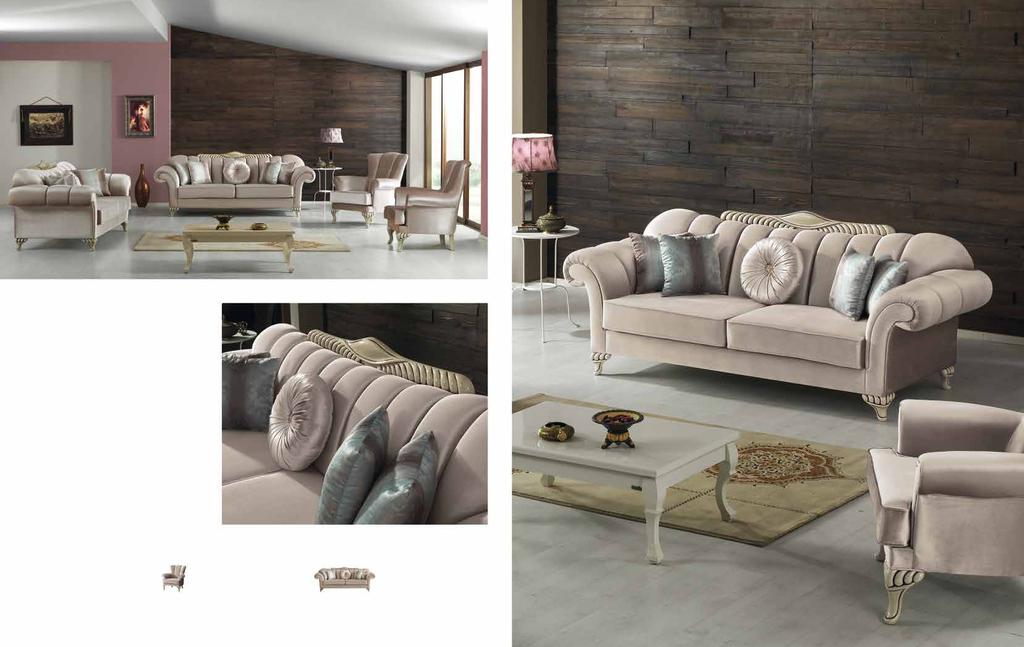 Florya. Koltuk Takımı / Sofa Set Klasikten vazgeçemeyenler için muhteşem bir seçenek daha... Kumaş Kodu: 1287A-1229A-1230A-1287A G.W.