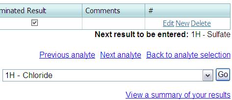 7-Çıkan Listeden sırasıyla Analyst, Method, Result, Unit sütunları seçilerek bilgiler girilir. Nominate Result sütunu işaretlenir.