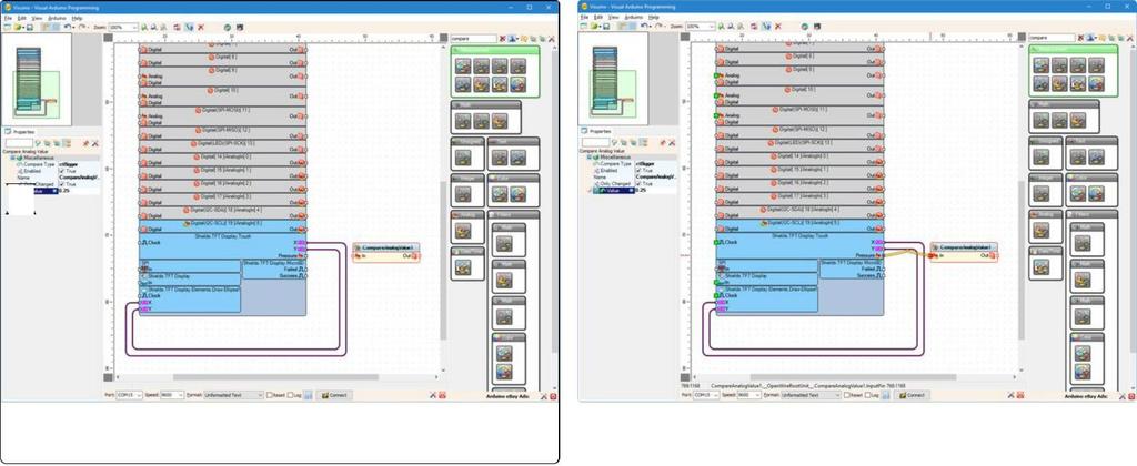 . Bu özelliği ayarlayın Adım 8: Visuino: Repeat, Clock Multi Source ve Clock On/Off Switch Bileşenlerini ekleyin ve bağlantısını yapın Tam dokunulan konumda çember çizmek için, ilk olarak X ve Y