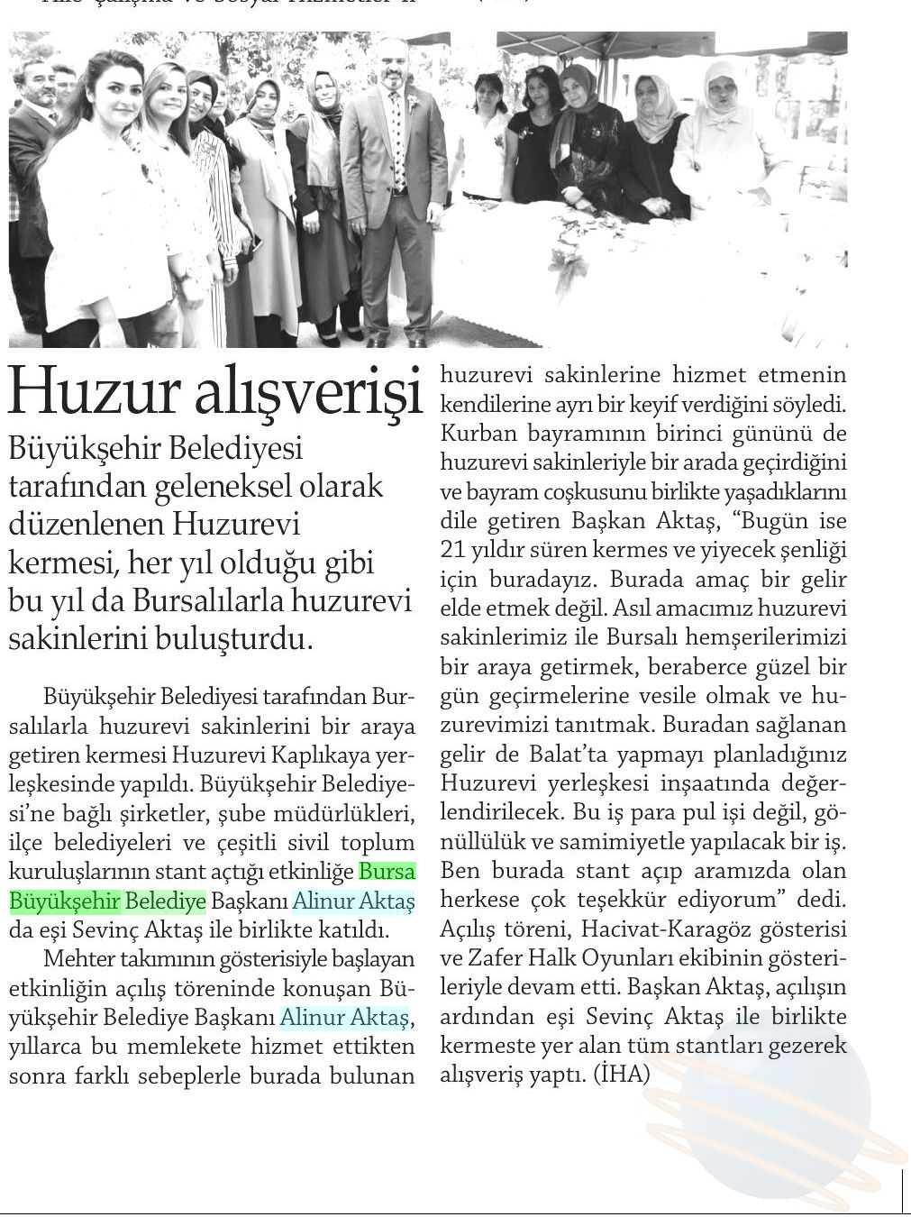 HUZUR ALISVERISI Yayın Adı : Sehir Gazetesi