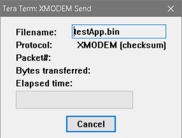 Artık ilk dosyamızı mikrodenetleyiciye gönderebiliriz. TeraTerm üzerinden File->Transfer->XModem->Send dedikten sonra açılan pencereden göndermek istediğimiz dosyayı seçiyoruz.