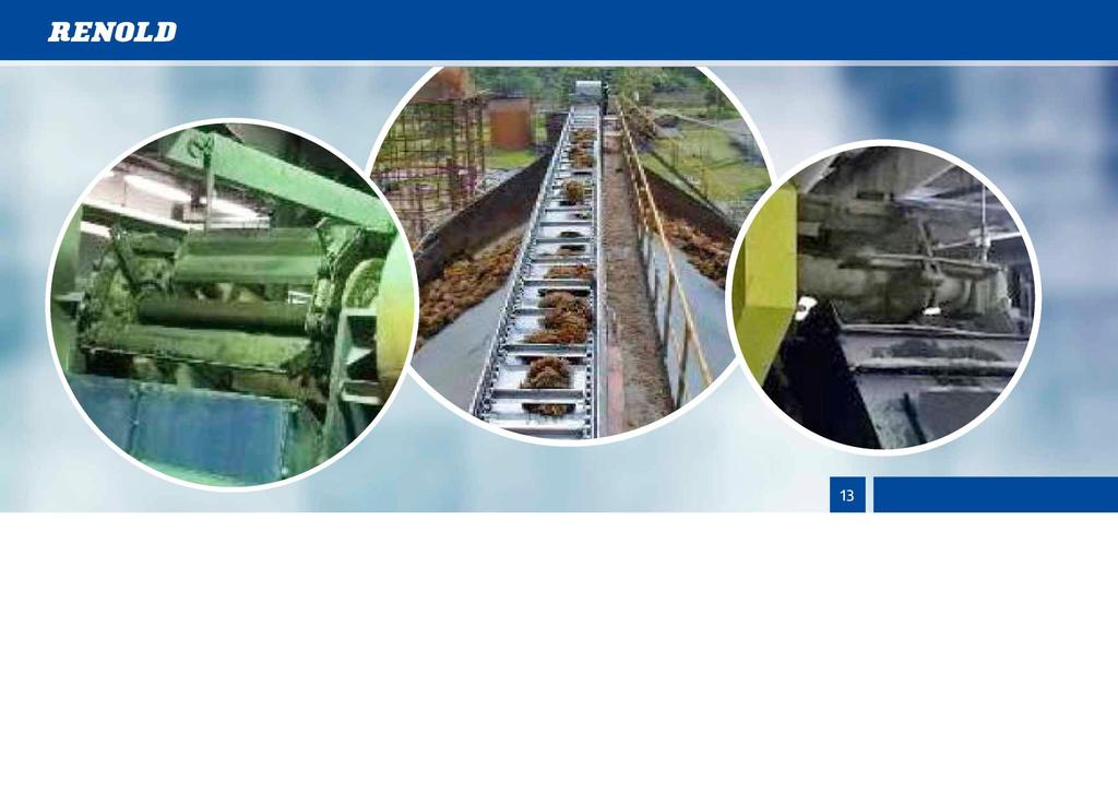 Taşıyıcıların kullanım alanı Renold Taşıyıcı Zincirleri ve Sıyırıcı Taşıyıcılar aşağıdaki sektörlerde kullanılır: Cam endüstrisi Çelik işleme endüstrisi