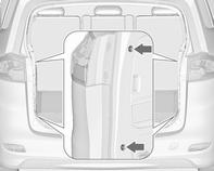 94 Eşya saklama ve bagaj bölümleri Bagaj kapağının önündeki ayırıcı ağ Emniyet ağı Emniyet ağı ikinci sıra koltukların veya ön koltukların arkasına takılabilir.