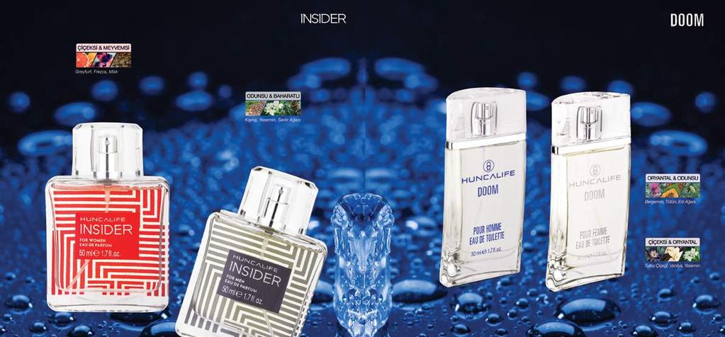 Bastan. çıkarıcı kokuların anahtarı sizde! INSIDER Kadın EDP 50 ml.- 796 89,00 64,90 INSIDER Erkek EDP 50 ml.