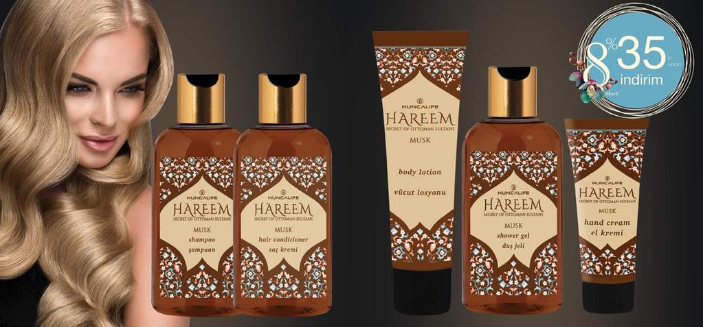 HAREEM Şampuan Argan yağı ve zeytinyağı ile besleyerek sağlıklı saçlara sahip olmanızı sağlar. 50 ml.