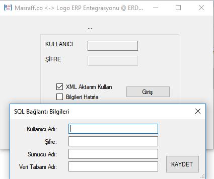 Program giriş yöntemi; 1. Logo ERP deki kullanıcı tanımı ile yapılmakta ve Logo Objects lisansı ile çalışmaktadır. 2.