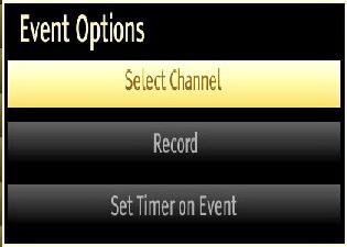 You can press again to stop the recording Recording via EPG Screen IMPORTANT: To record a programme, you should rst connect a USB disk to your TV while the