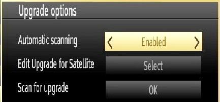 You can enable or disable automatic upgrade by setting Automatic Scanning option. You can select the satellite, which is used for updating process by setting Edit Upgrade for Satellite option.