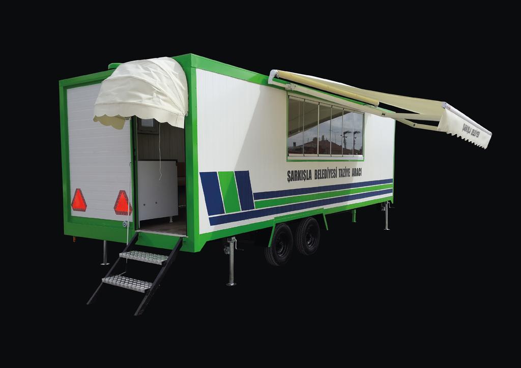 Taziye karavanı Poli üretan sandviç panel kasa Cam balkon Ön ve yan tente