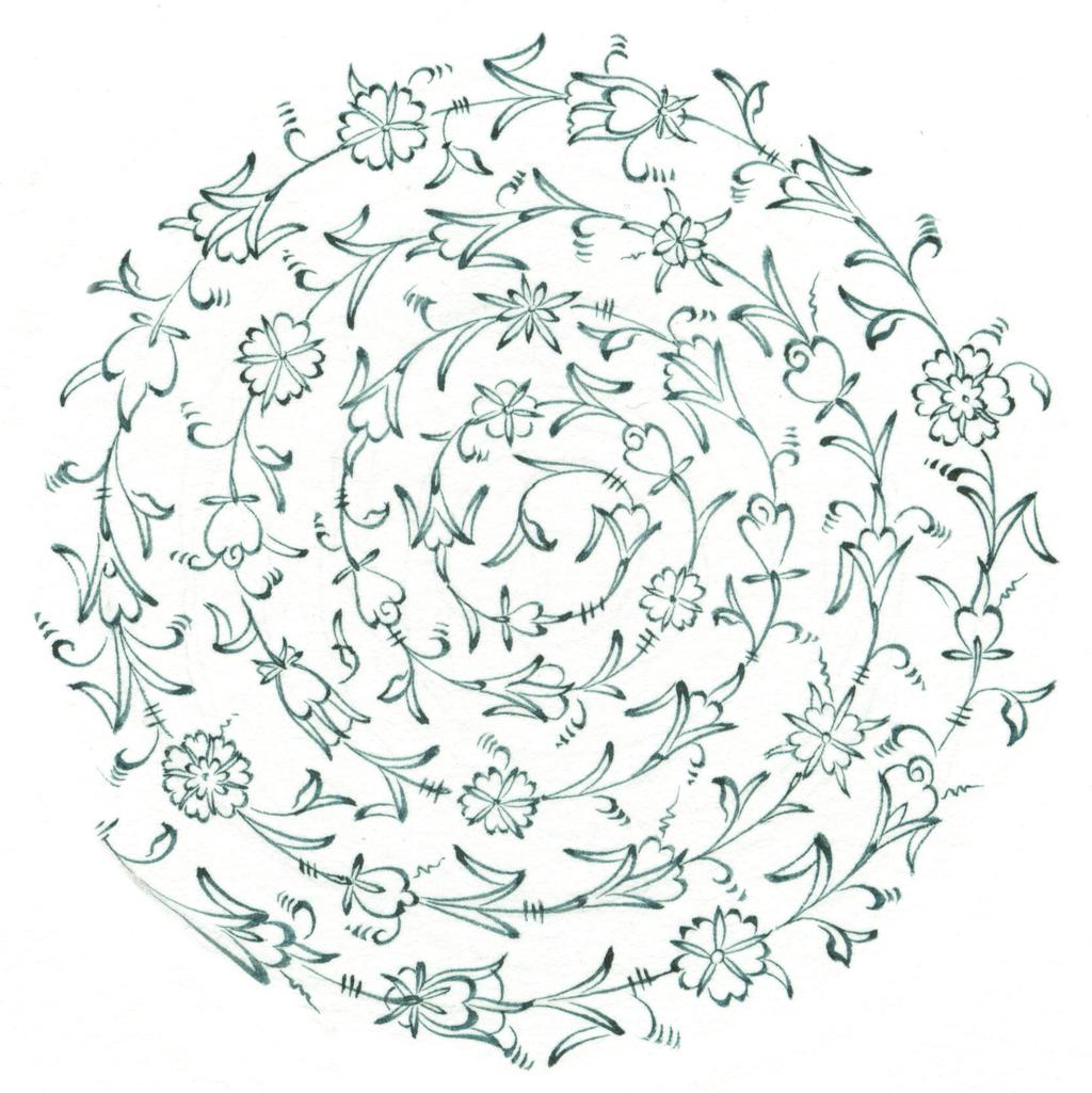 MAGNET Haliç işi olarak anılan bu desen beyaz porselen üzerine mavi boya ile zarif küçük çiçekli spiraller, içleri rumiler ile bezenmiş madalyonlar olarak görülür.